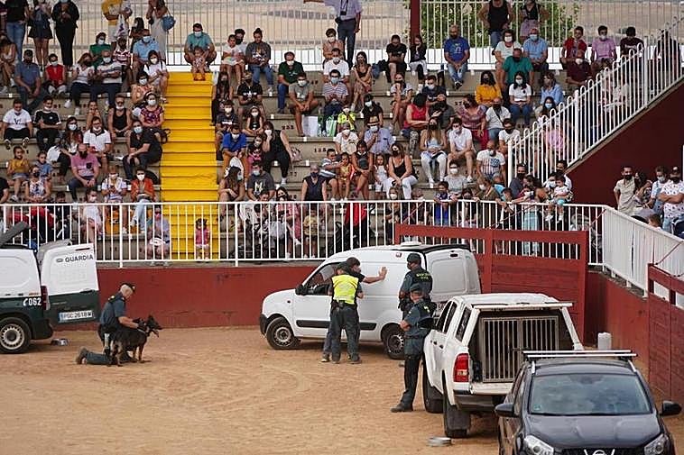 Un momento de la exhibición de la Guardia Civil en Salamaq