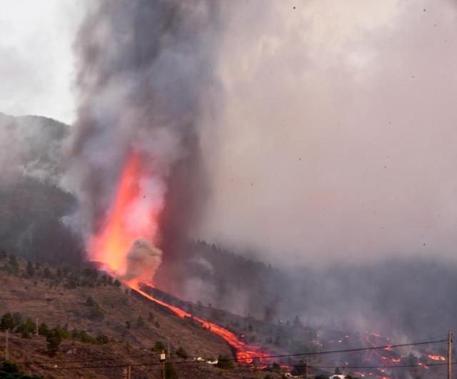 Una imagen de la erupción volcánica de La Palma