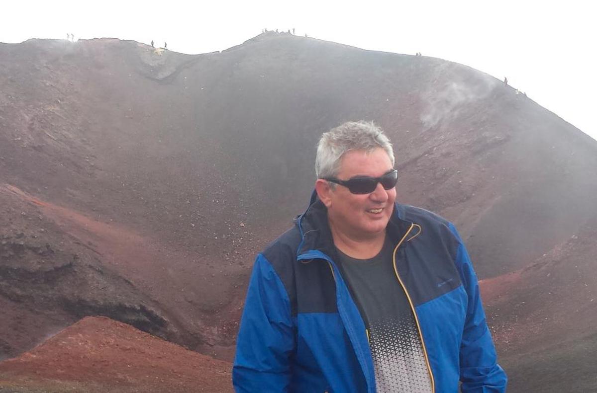 Pablo Gabriel Silva, en el cráter del Etna (Sicilia).