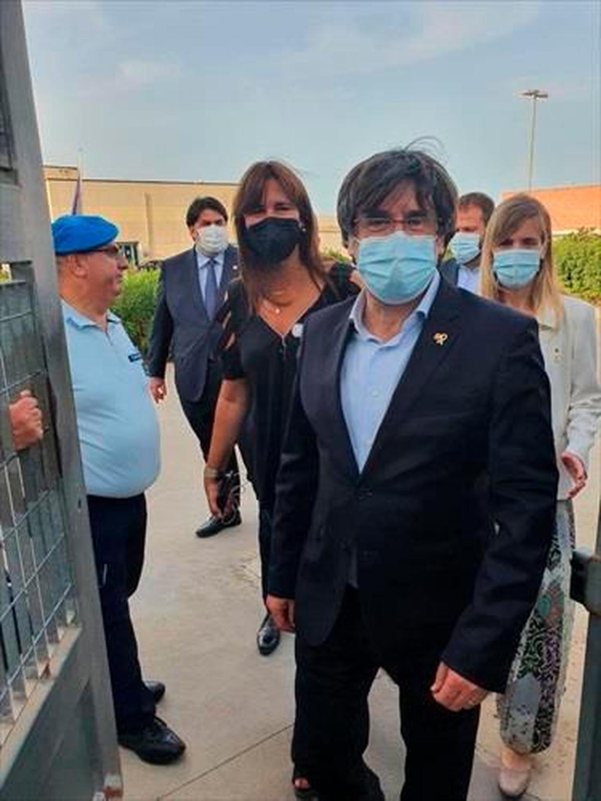 Carles Puigdemont, a la salida de la cárcel