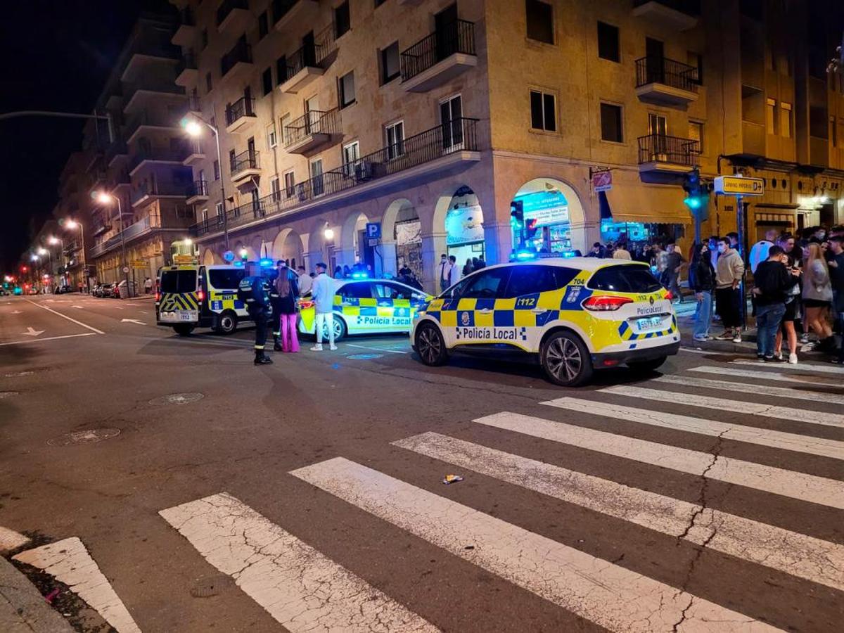 Momento de la asistencia en la pelea de Gran Vía.