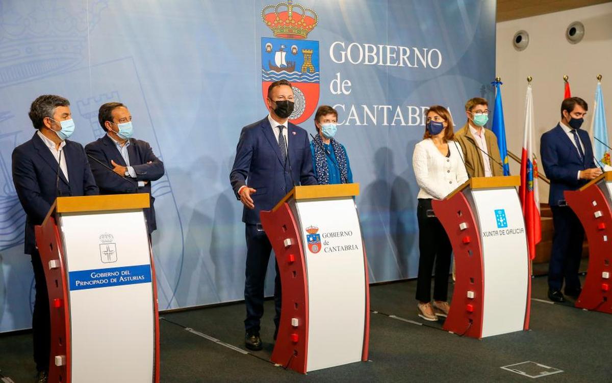 Los representantes de Cantabria, Asturias, Galicia y Castilla y León.