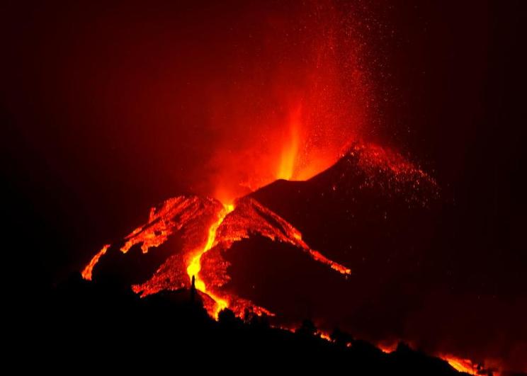 Imagen del proceso eruptivo en La Palma