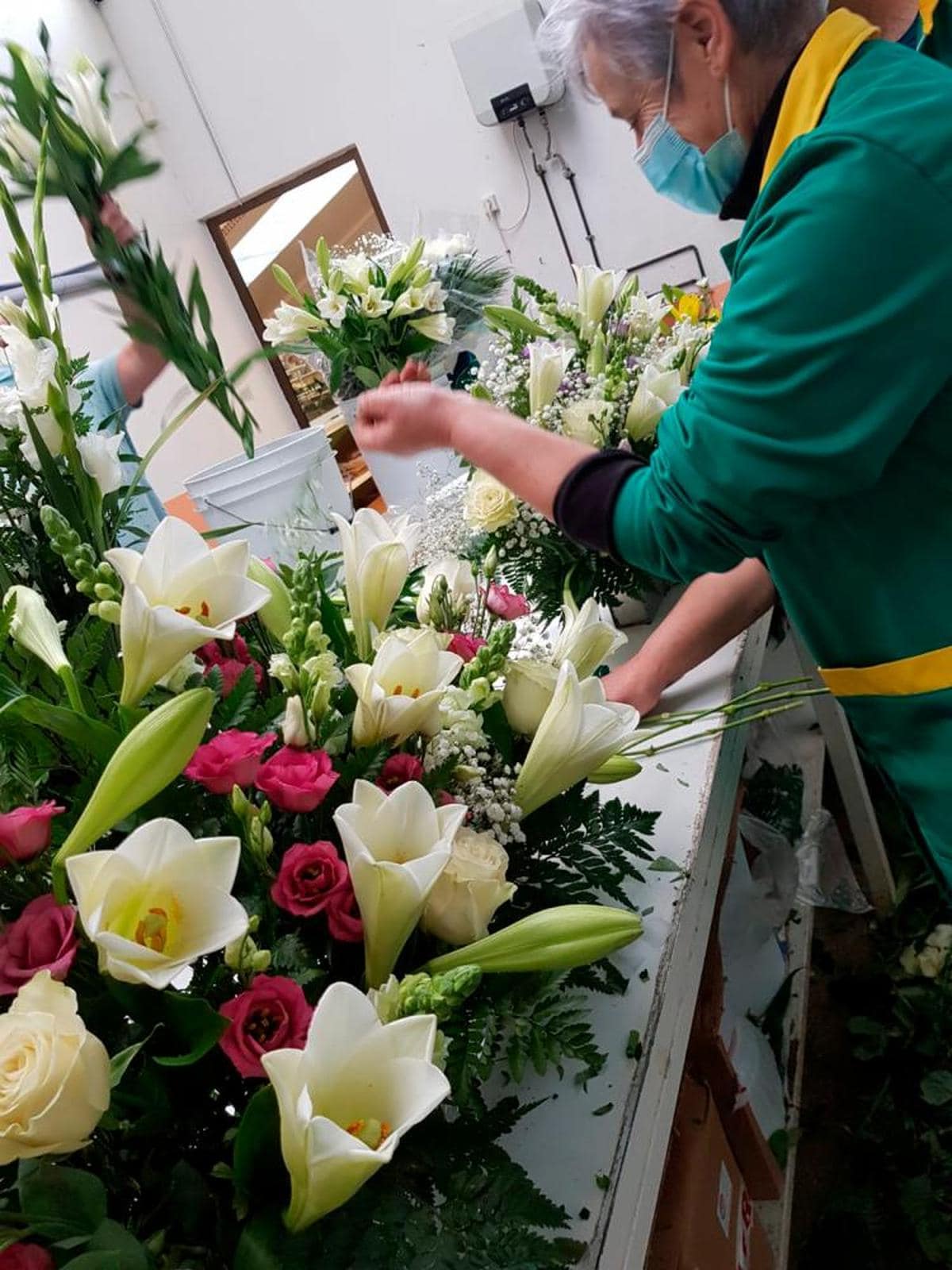 Centro de rosas de la empresa salmantina Florjusa.