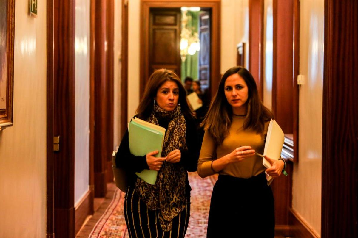 Adriana Lastra e Ione Belarra antes de otra reunión