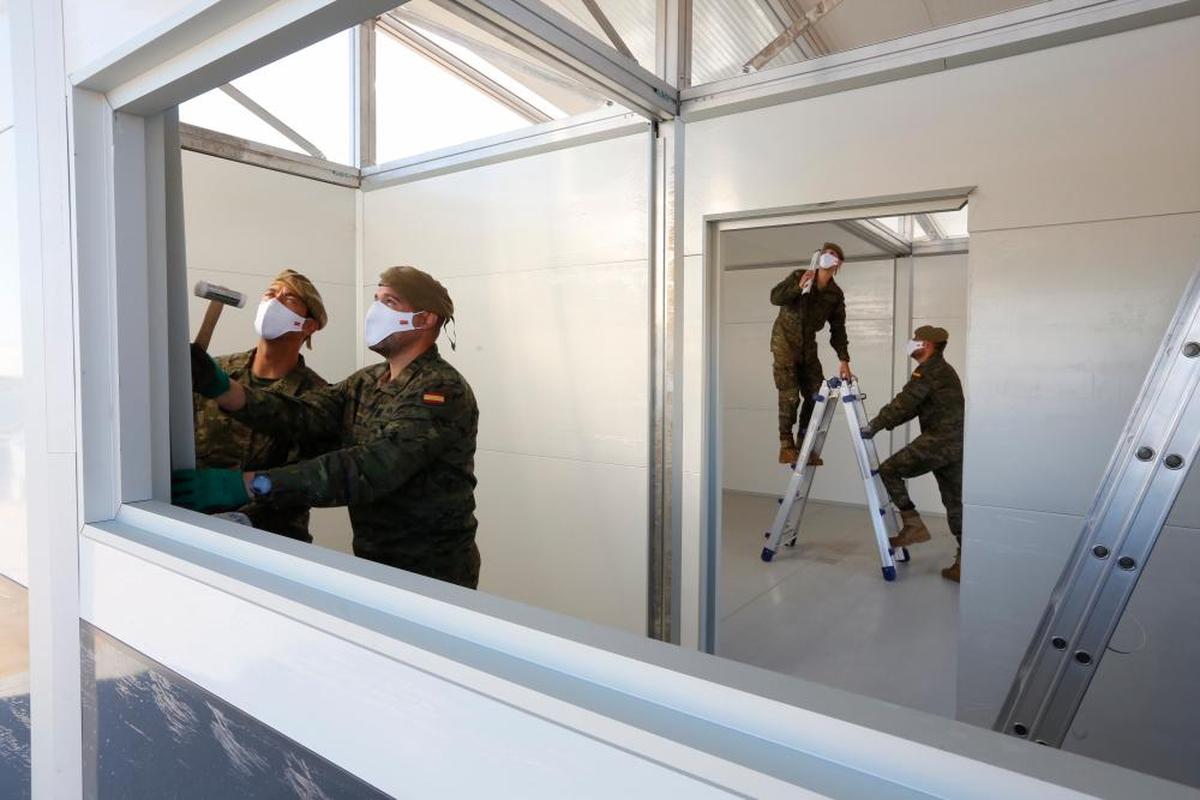 Montaje del módulo taller en las instalaciones de Los Montalvos.