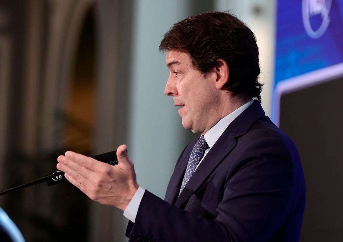 Alfonso Fernández Mañueco, durante su intervención.