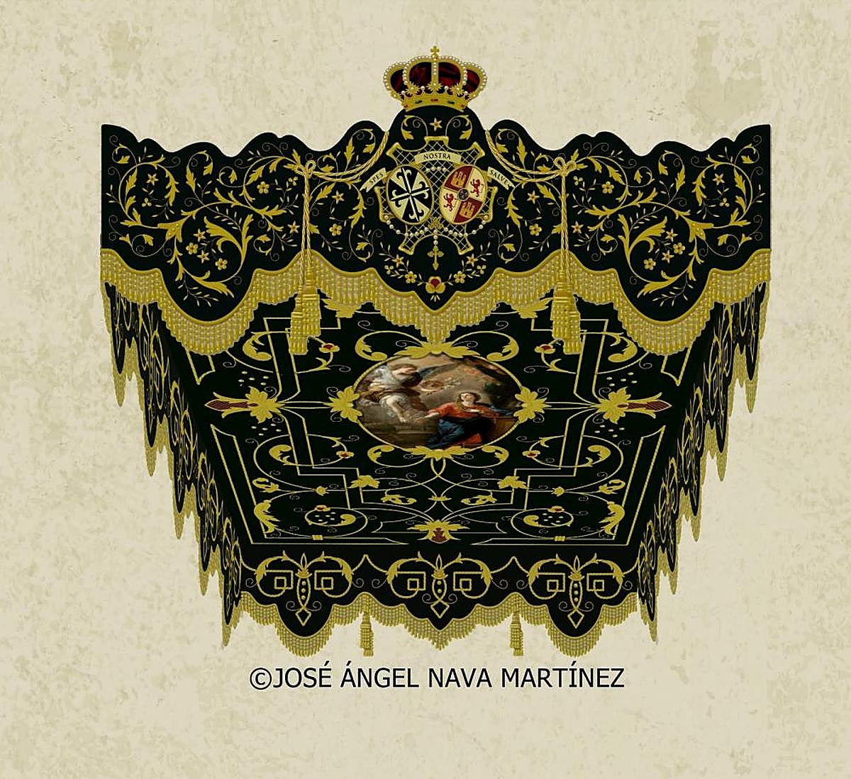 Uno de los primeros bocetos del techo de palio de la Esperanza.