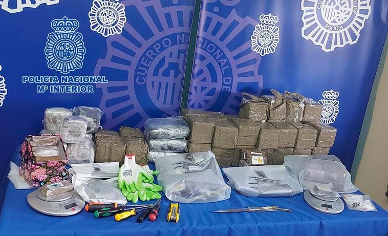 Material intervenido en la operación policial