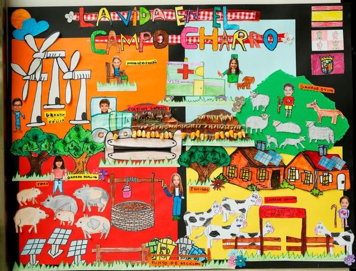 “La vida en el Campo Charro”, con fotos de los alumnos del CEIP Carmen Martín Gaite, se ha alzado con el premio en la categoría de murales.