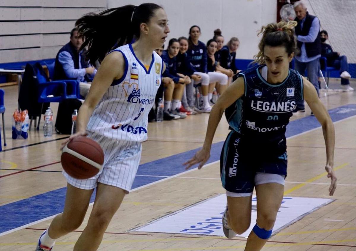 Maite Cazorla en una acción durante el choque.