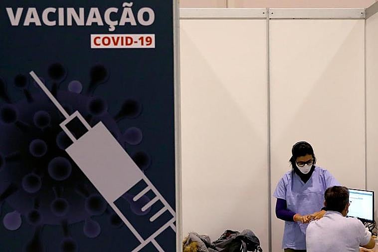 Un centro de vacunación contra el coronavirus en Lisboa