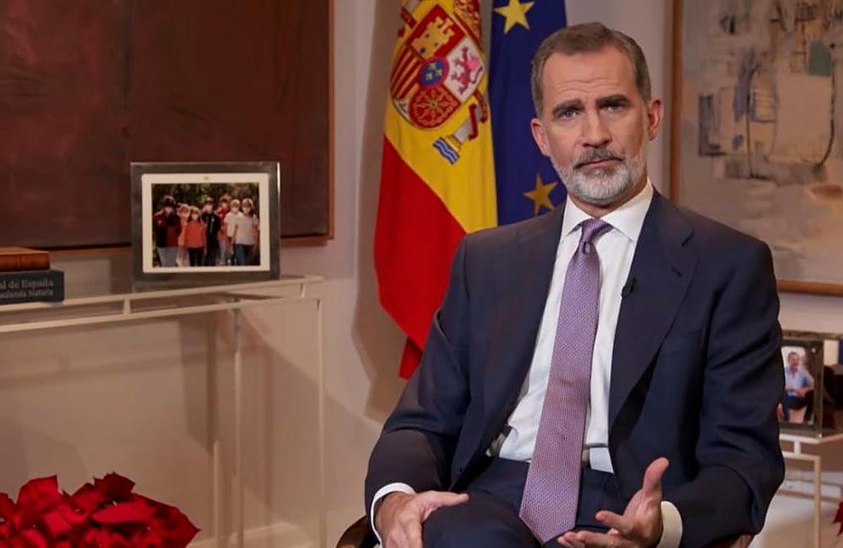 Felipe VI, durante su mensaje de Navidad.