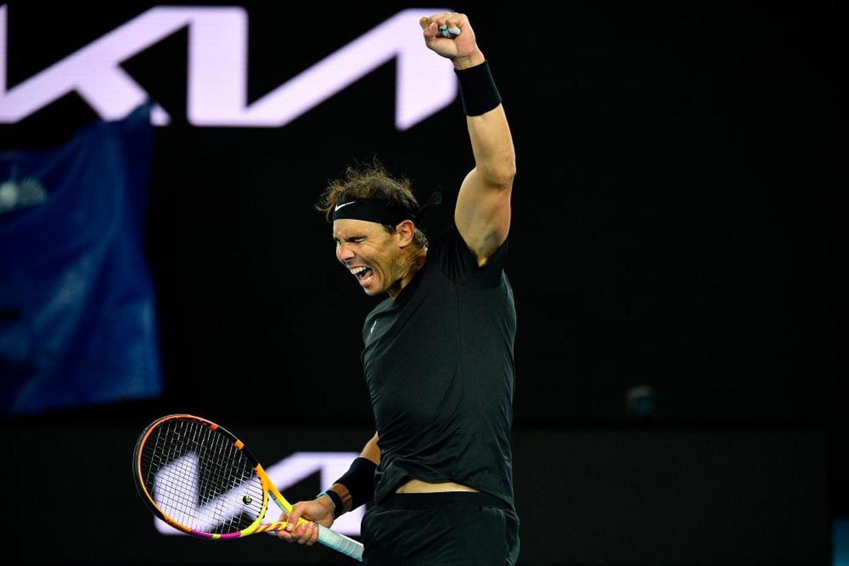 Nadal celebra su triunfo en Melbourne