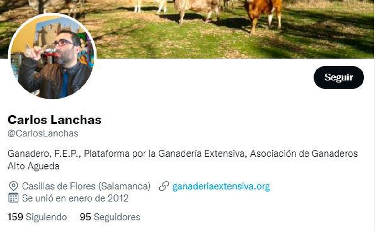 Perfil de Twitter de Carlos Lanchas.