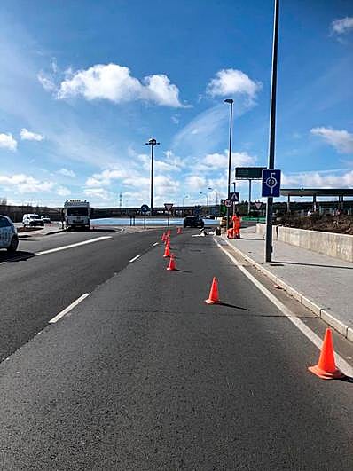 Obras para instalar el nuevo paso de peatones