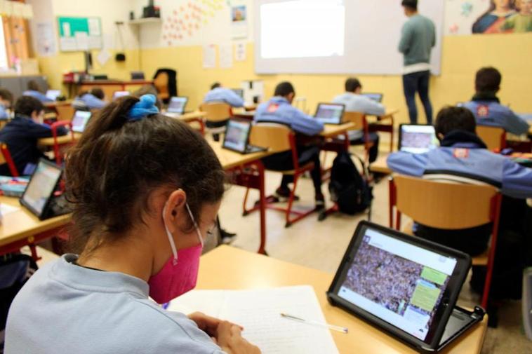 Un aula del colegio salesiano María Auxiliadora