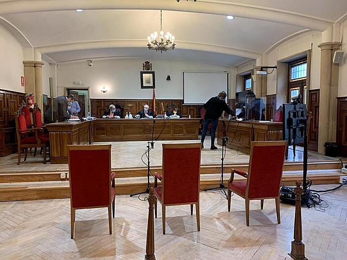 Momento del juicio celebrado el pasado mes de diciembre y en el que los acusados declararon por videoconferencia.