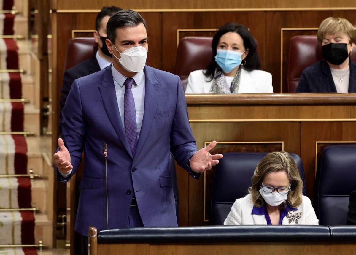 Pedro Sánchez, este miércoles en el Congreso.