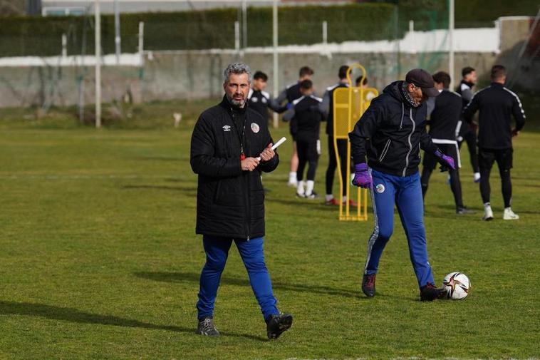 María Hernández, en un entrenamiento del Salamanca.