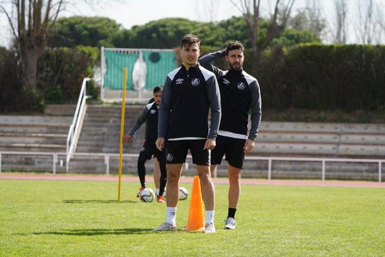 Uche y Benito, en un entrenamiento del Salamanca