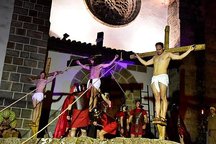 Momento de la representación de la Pasión.