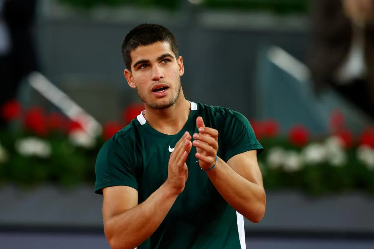 El tenista Carlos Alcaraz durante el Mutua Madrid Open