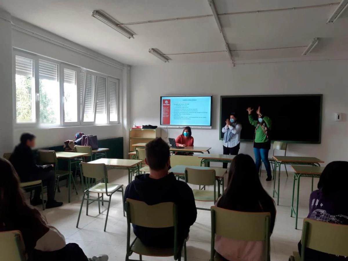 Alumnos durante una clase en un instituto de Salamanca