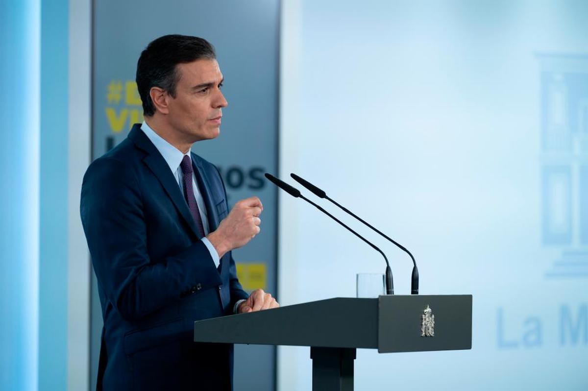 Pedro Sánchez comparece en una rueda de prensa