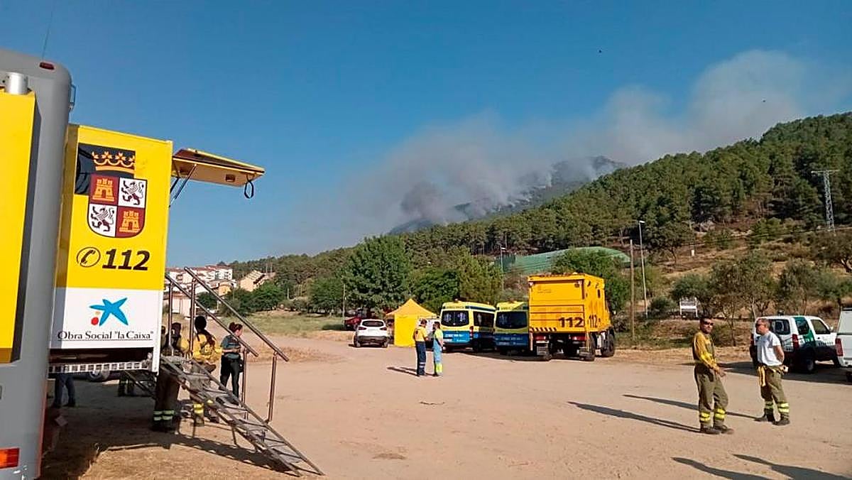 Centro de mando y coordinación del incendio forestal de Santa Cruz del Valle.