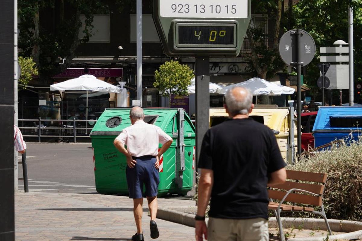 Un termómetro marcando 40 grados el pasado julio en Salamanca