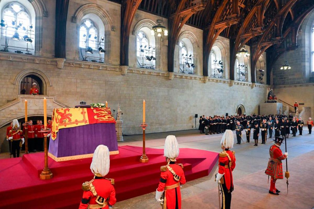 Capilla ardiente de Isabel II en el palacio de Westminster, en Londres.