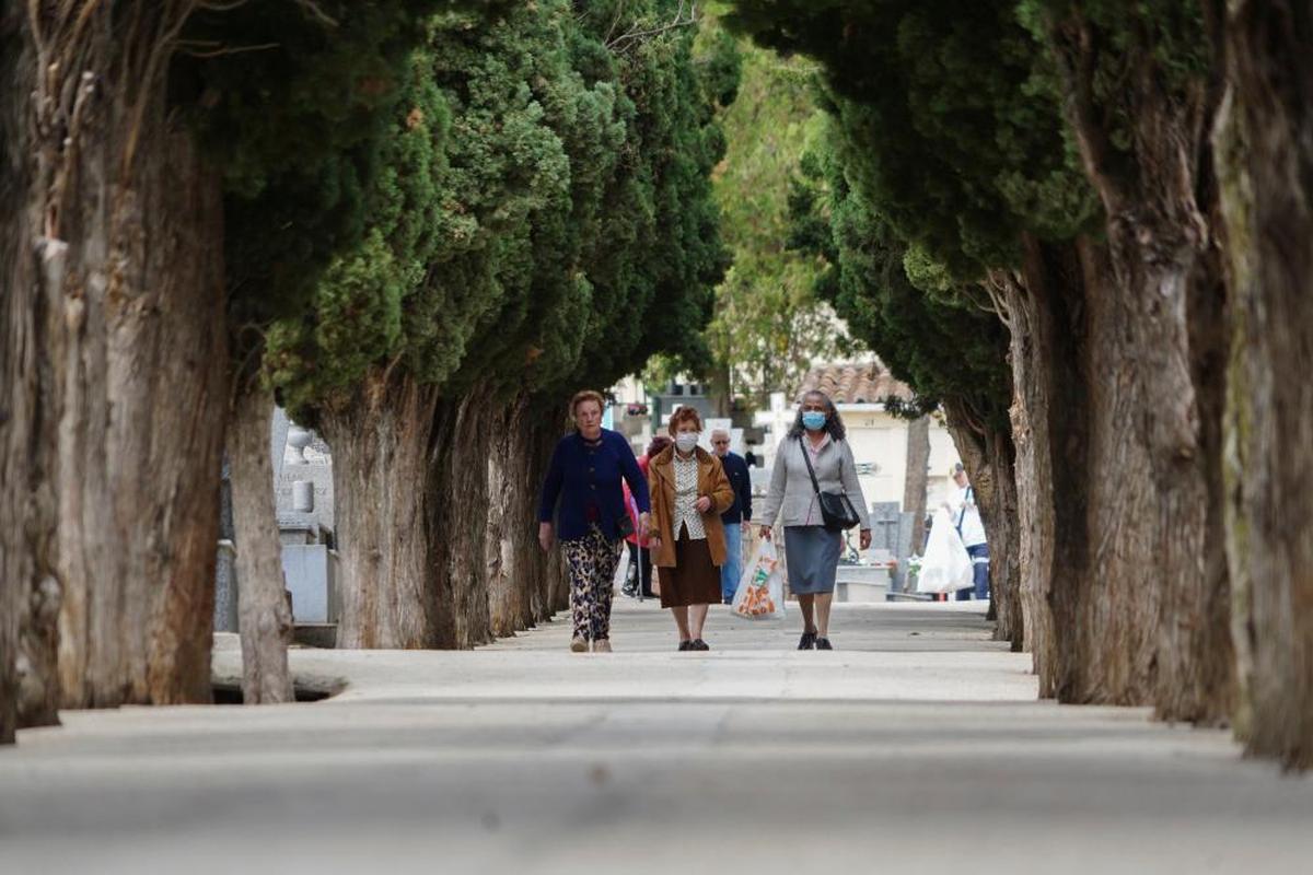 Los salmantinos comienzan a transitar por el Cementerio San Carlos Borromeo. LAYA