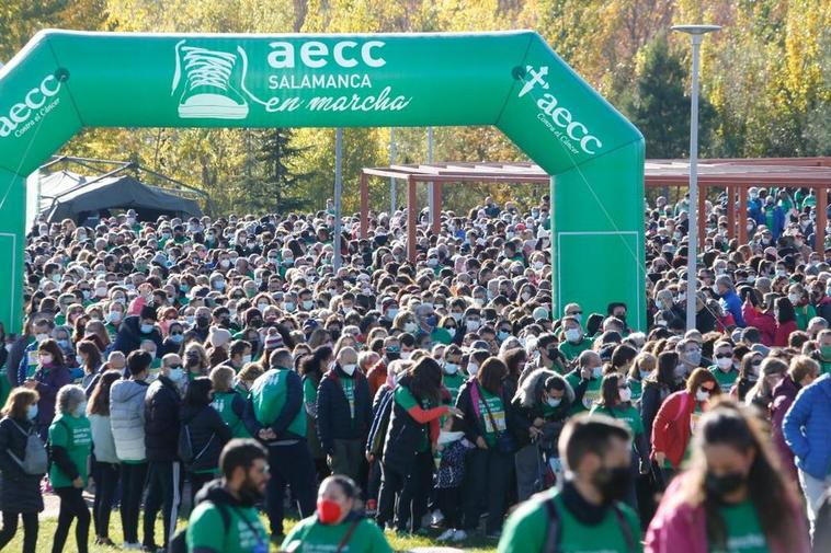 Multitudinaria imagen de otra edición de la Marcha contra el Cáncer