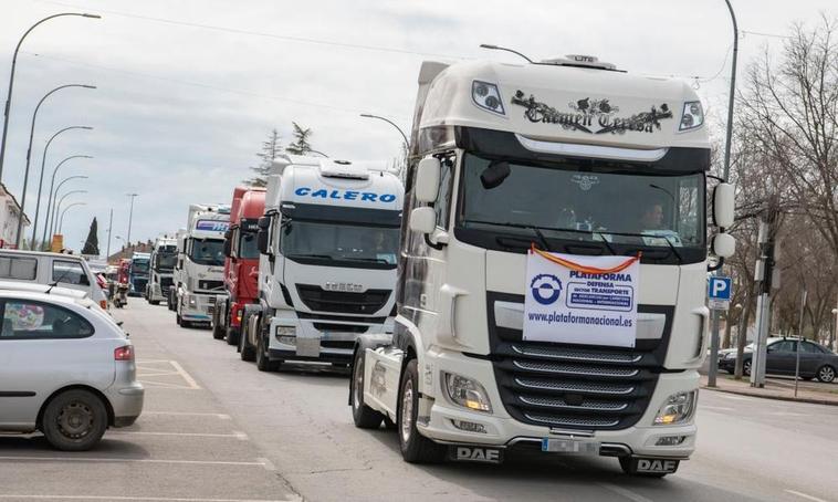 Los transportistas en una concentración del pasado.