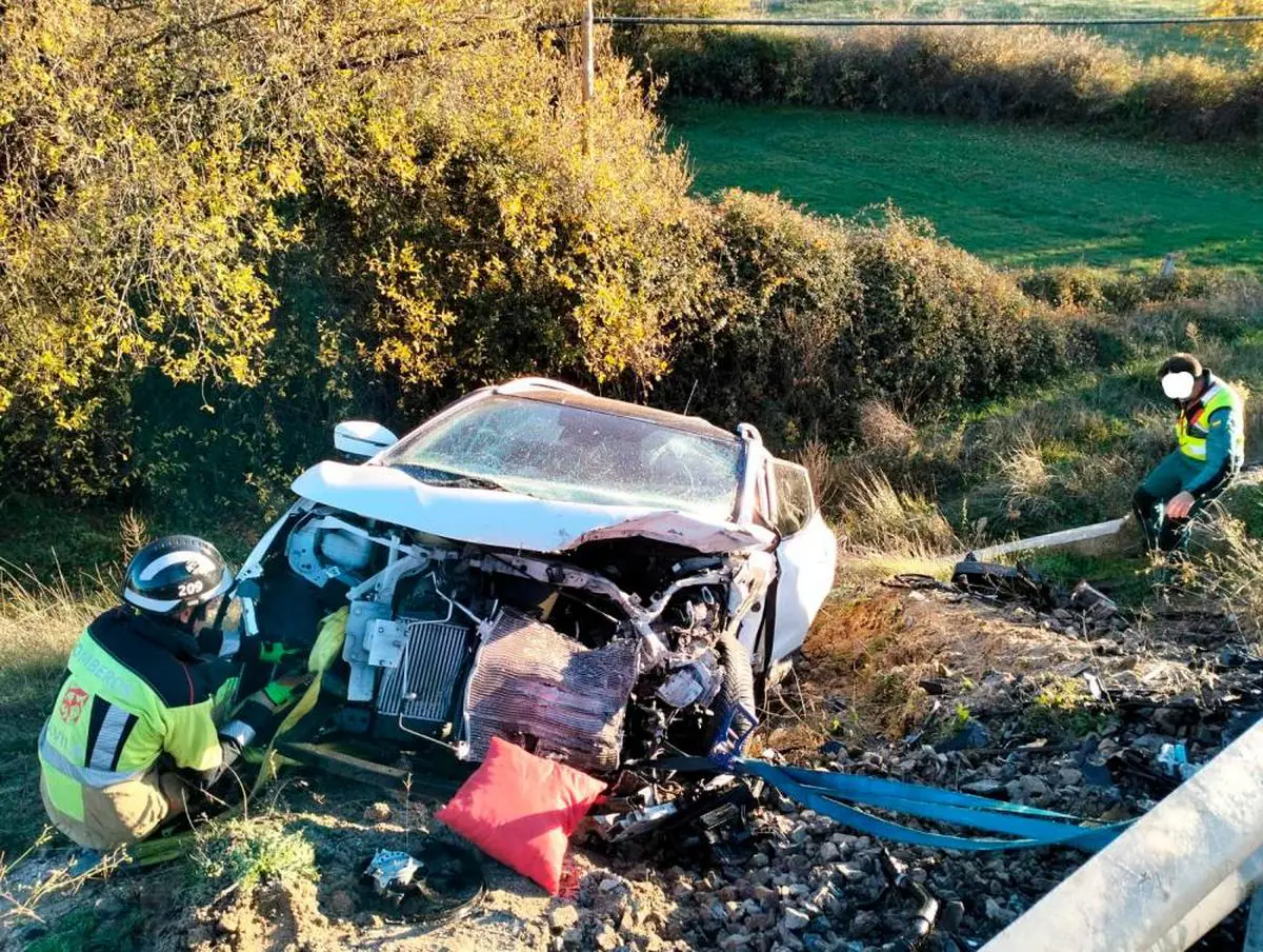 Uno de los coches accidentados