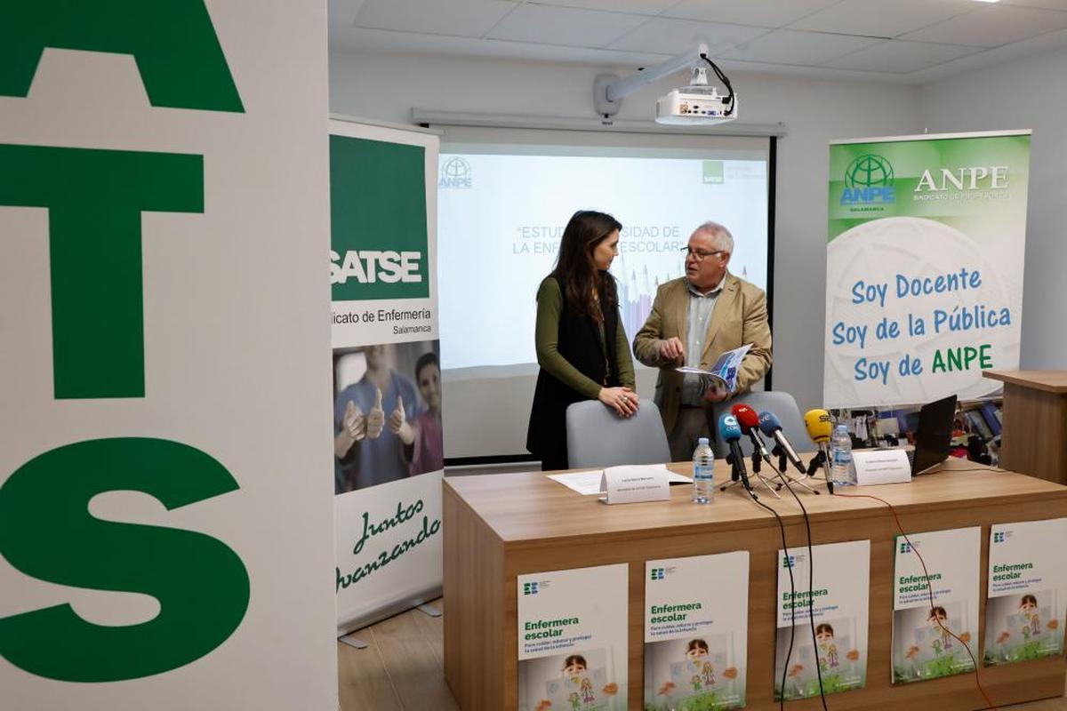 Laura García (SATSE) y Guillermo Bueno (ANPE) presentan el proyecto