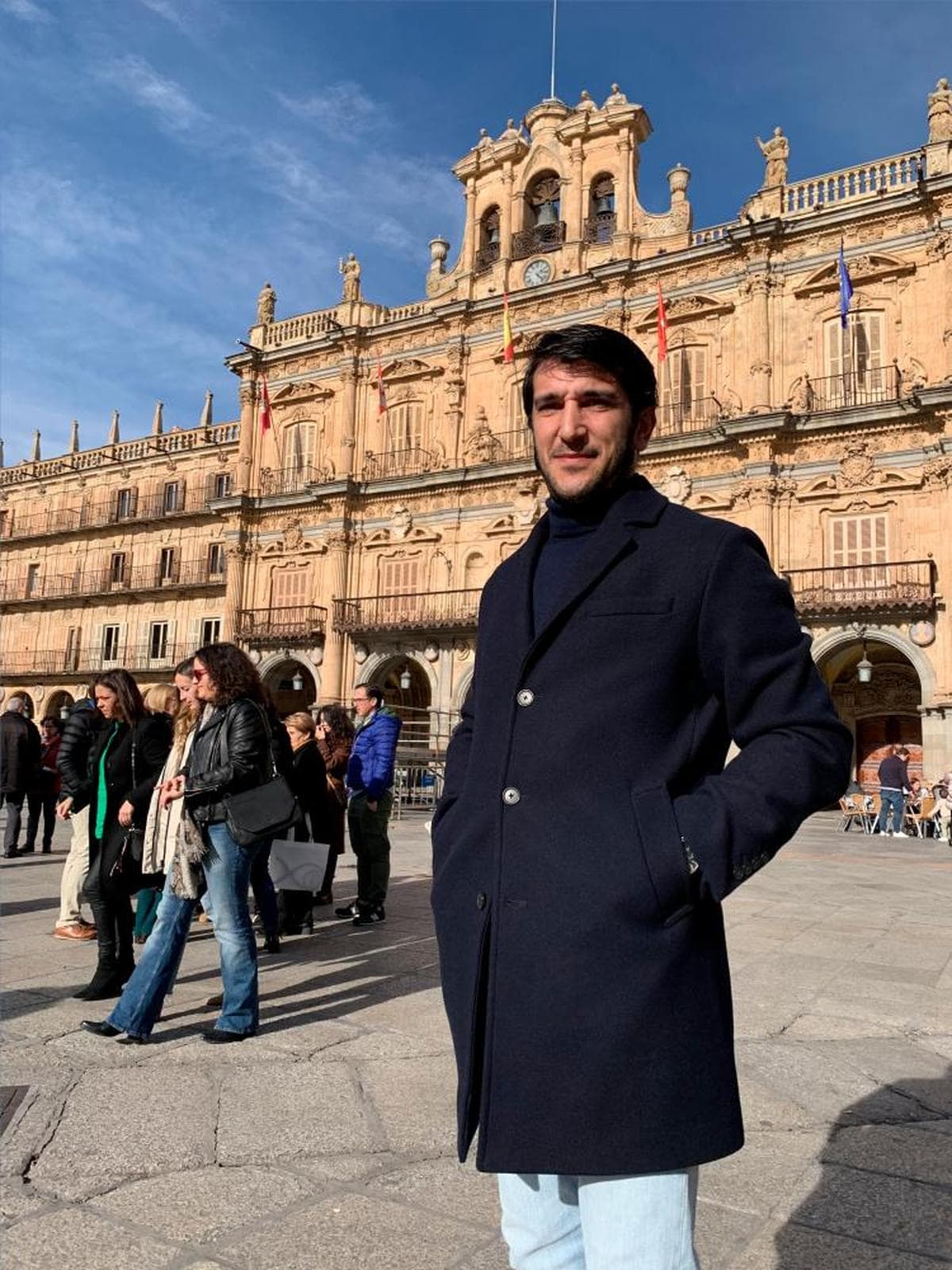 Fernando Sánchez el pasado sábado en la Plaza Mayor de Salamanca