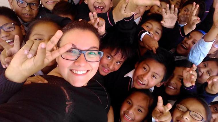 Irene Mielgo durante su voluntariado en Sucre, Bolivia