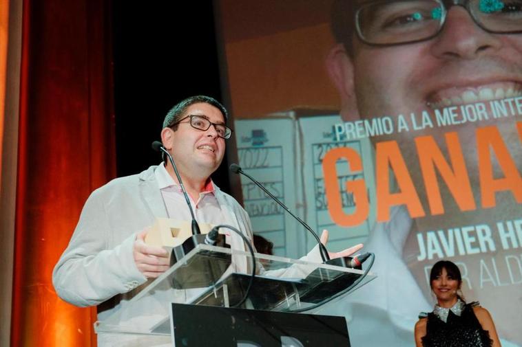 Javier Herrero Gutiérrez, en la entrega de premios del festival de cine ‘Notodofilmfest’