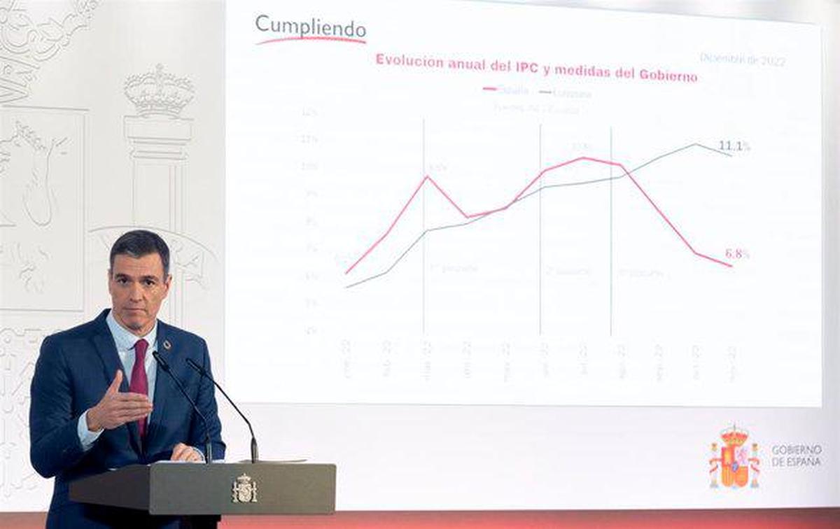 Pedro Sánchez durante su intervención.