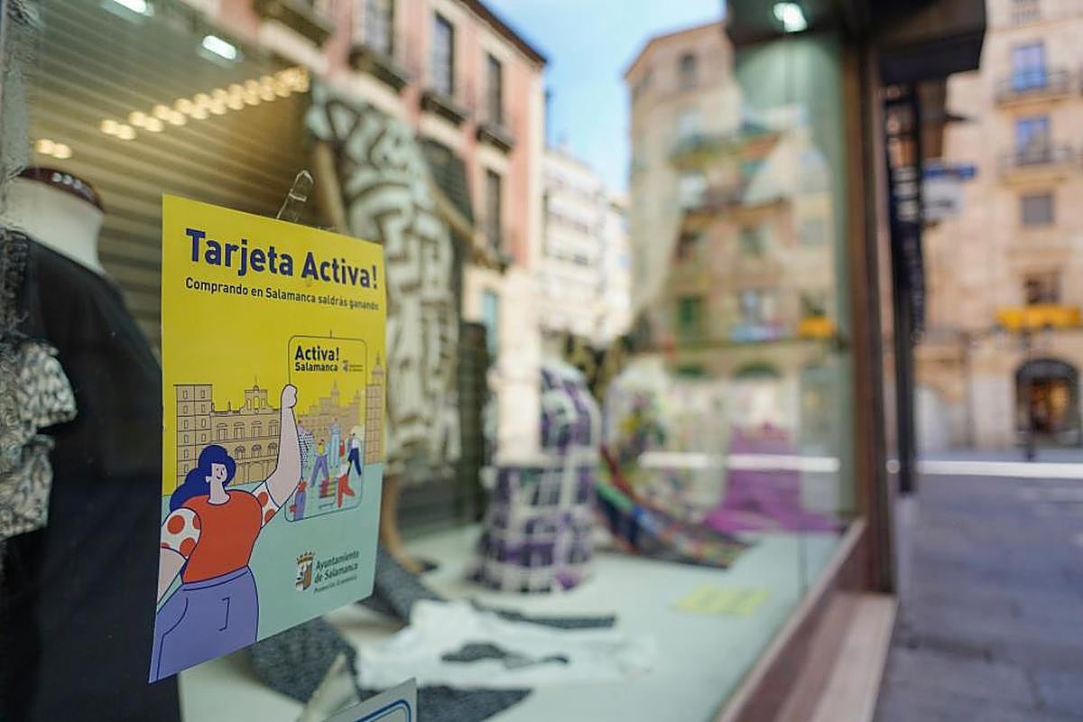 Cartel de la Tarjeta Activa de un comercio adherido al sistema. ARCHIVO