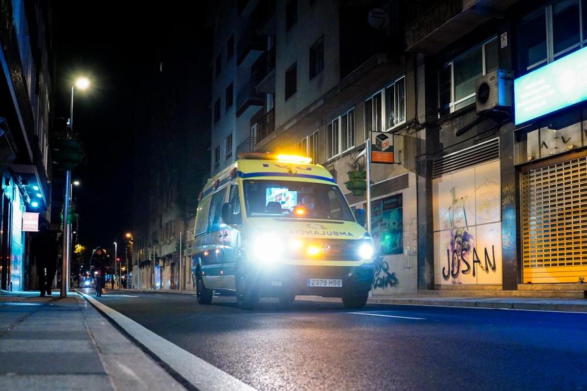 El herido fue trasladado en ambulancia al Hospital de Salamanca