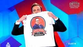 Antonio Castelo con una camiseta de ‘Jorge Moro for president’