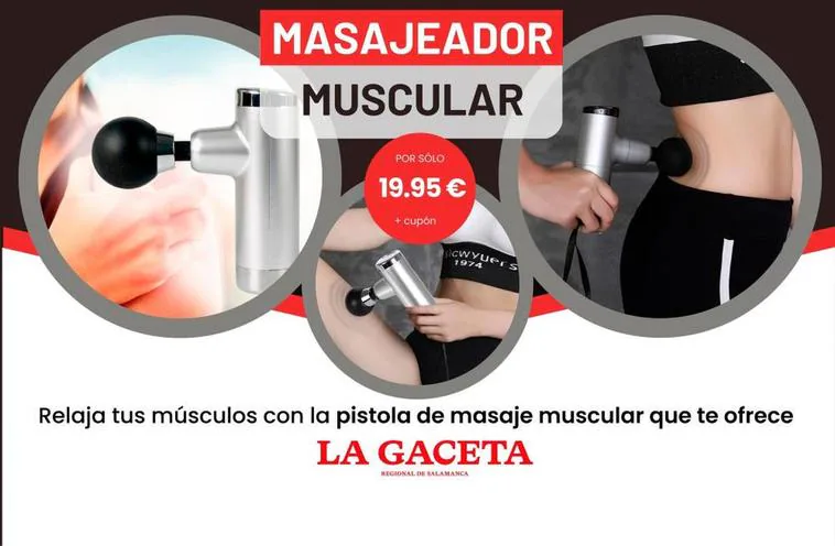 Alivia tus músculos con la pistola de masaje muscular que te ofrece LA GACETA por sólo 19.95 €
