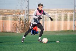 David Franco durante la sesión de entrenamiento del pasado lunes.