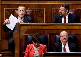 El candidato de la moción de censura, profesor y economista Ramón Tamames