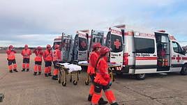 El área de Socorros de la Cruz Roja en un simulacro de Matacán.