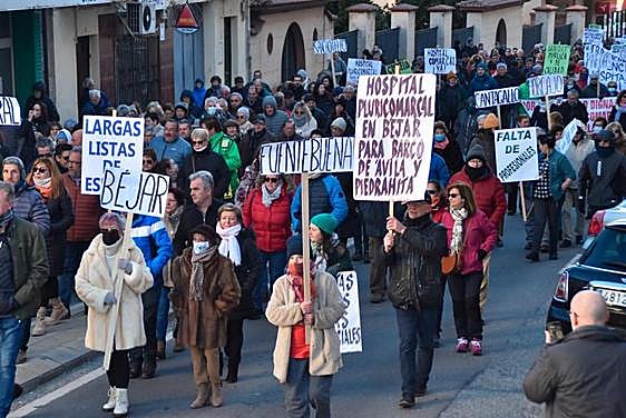 Imagen de la manifestación celebrada el 29 de enero en la ciudad de Béjar para defender la Sanidad.