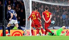 Imagen del encuentro entre Escocia y España.